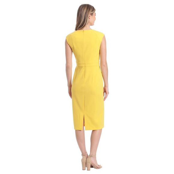 London Times Women's Plus Size Extended Shoulder Buckle Waist Sheath Midi 16 Pl - Picture 3 of 15